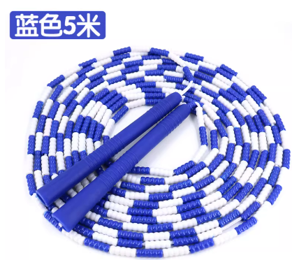 长绳5米蓝色软珠