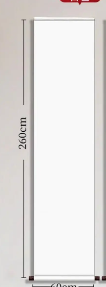 纯色挂轴空白宣纸画专用竖版白色半生熟,60x260