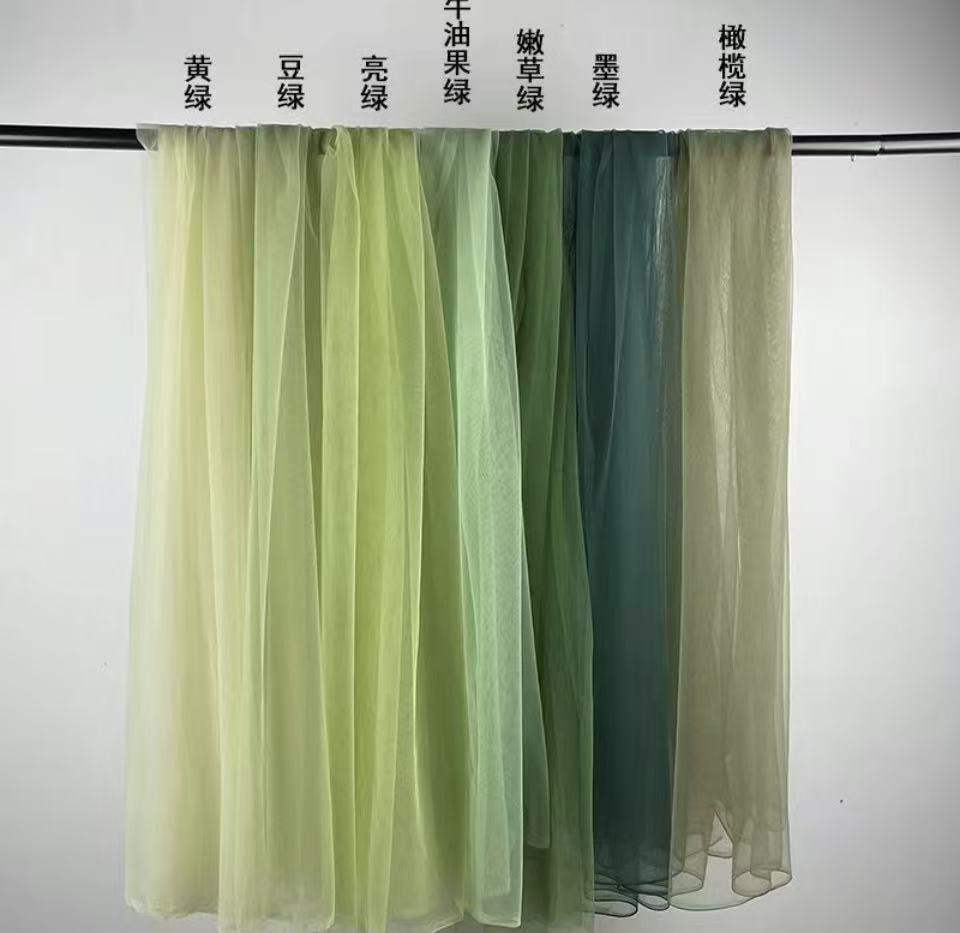 东方美学绿色古风雅静布置纱s幔幼儿园环创纱s布料汉服柔软装饰网w纱