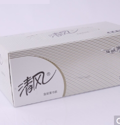 清风 B338A2 盒装抽纸2层200抽 商务黑白硬盒 12提/箱