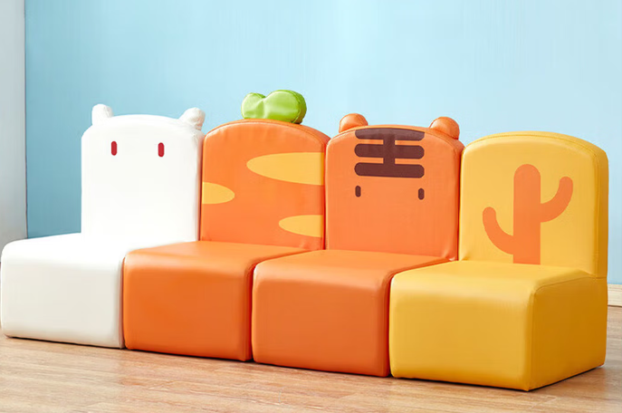 动物幼儿卡通软体坐凳老虎兔子沙发 144*40*54