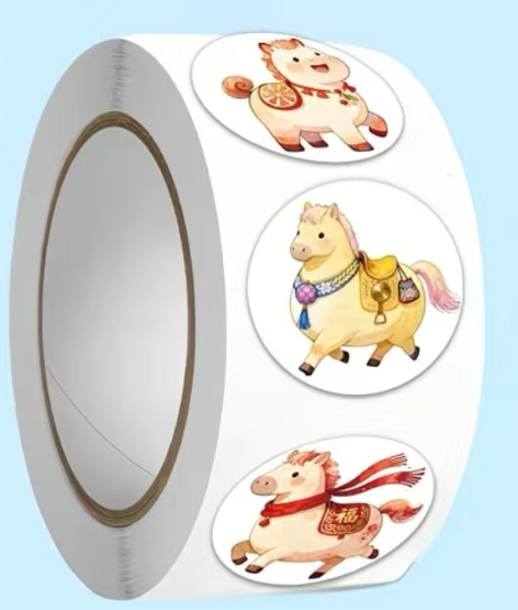 胖马八骏图贴纸