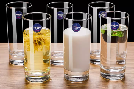 乐美雅玻璃杯子家用茶杯水杯6个/组
