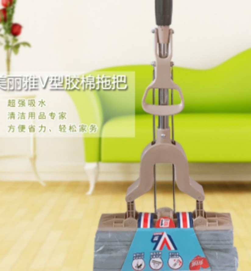 美丽雅 钢杆折叠胶棉拖把(赠胶棉头一个) HC013049 130*28