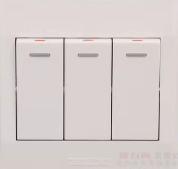 德力西 三开面板 12只/盒