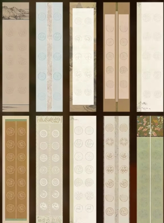 作品纸P 折纸花纹 七言 34*138厘米(5张)