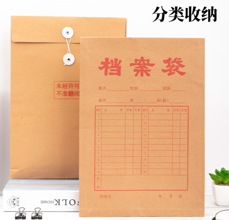 牛皮纸档案袋  10个/包