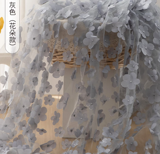 亮丽绣花网布