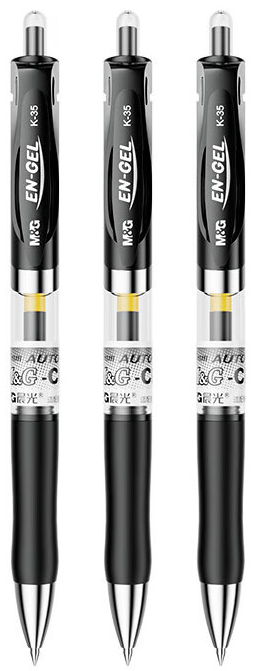 晨光 按制中性笔 K-35 0.5mm 子弹头 按挚式 黑色 12支/盒
