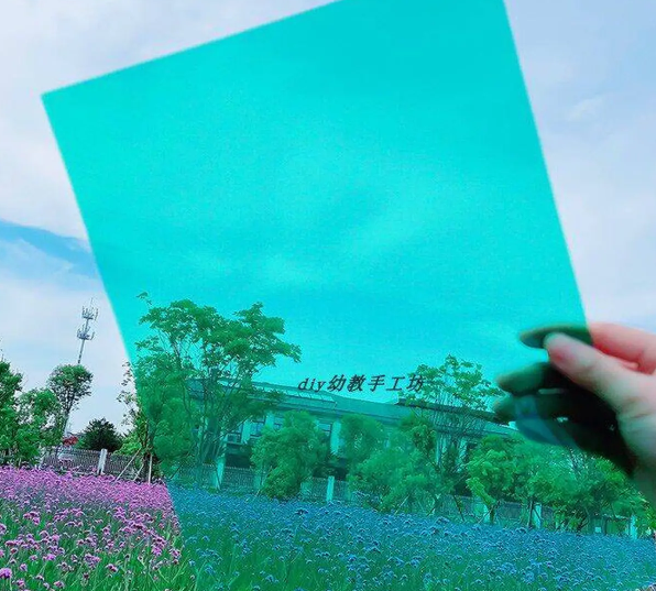 彩色玻璃纸识色美术纸光影绘画装饰膜 A4