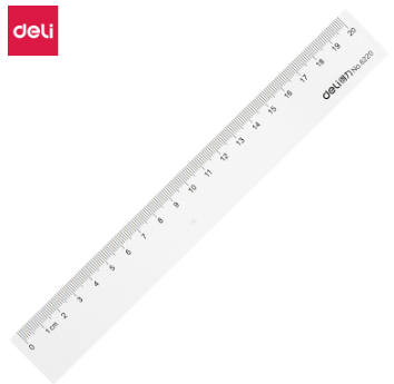 得力 直尺 6220 塑料 20cm 透明