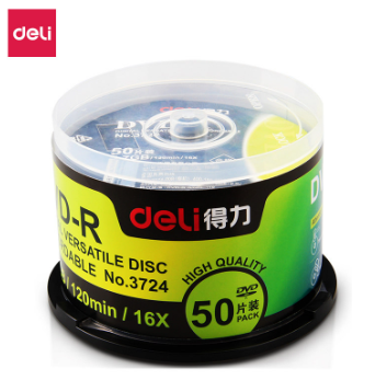 得力 DVD-R刻录光盘 3724  50片/桶