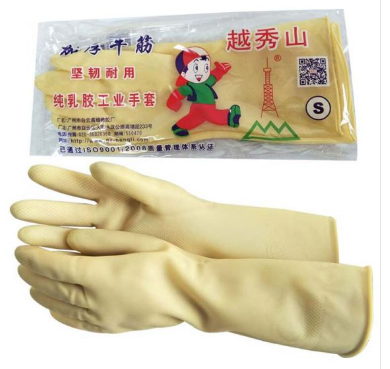 越秀山 胶手套 M 加厚耐酸suan碱jian 黄色