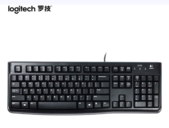 罗技（Logitech）K120 键盘 有线键盘