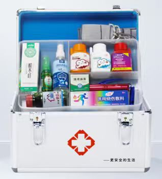 急ji救jiu箱国标33种套装14寸铝板药箱