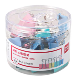 得力 彩色长尾票夹 8553ES 3# 32mm 24只/筒