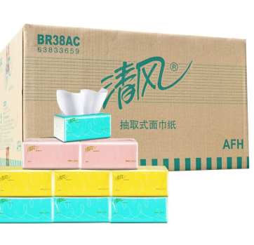清风BR38AC1抽纸 2层 190*132mm 200抽/包 3包/提 16提/箱