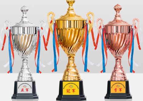 金属奖杯定制儿童运动会足球篮球赛冠军奖牌创意定做幼儿园小奖杯002金银铜系列选1个;小号