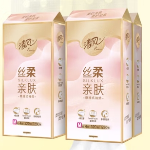 餐巾纸清风丝柔亲肤4层320抽M号挂抽 20提/箱