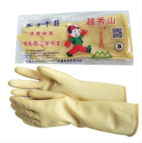 越秀山 乳胶手套 M 加厚耐酸碱