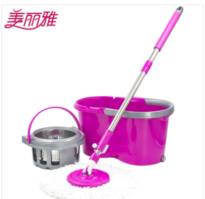 美丽雅 旋转拖把 HC063471 桶 杆 布头 玫红色