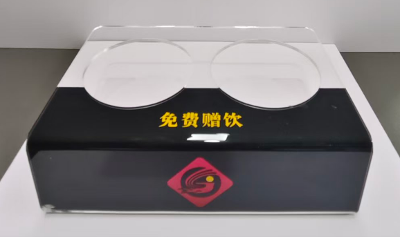 矿泉水架 定制3mm亚克力彩印，16x10.5x4.5