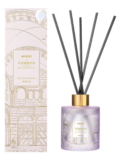 名创优品MINISO/五星级酒店无火香薰贵族白茶卧室持久清新120ml 五星级酒店系列-(桃沏乌龙120mL)