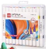 24色双头得力丙烯马克笔