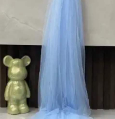 婚庆蓝色牛奶丝弹力布料浅蓝色0.8*2m
