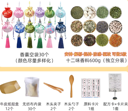 手工中药y香囊diy材料包 可做30个香囊