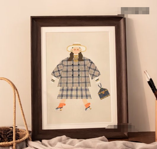 复古画框架装裱仿木质相框挂墙四4k8k水彩素描a3a4纸油 咖啡色,A4【21*29.7cm】摆桌+挂墙