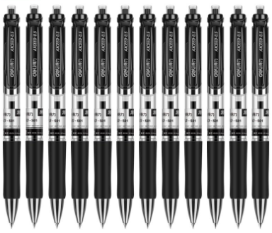 得力（deli） 中性笔 S10 弹簧头 0.5mm 黑色