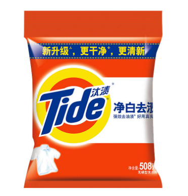汰渍（TIDE） 净白去渍洗衣粉 508g（单位：袋） 12袋/件