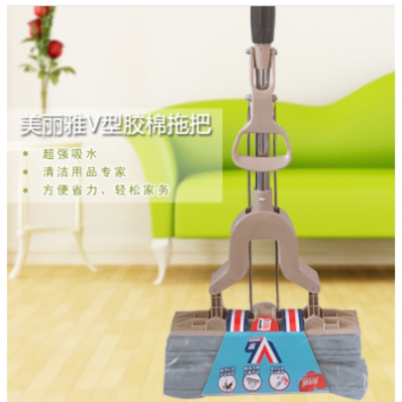 美丽雅 钢杆折叠胶棉拖把(赠胶棉头一个) HC013049 130*28