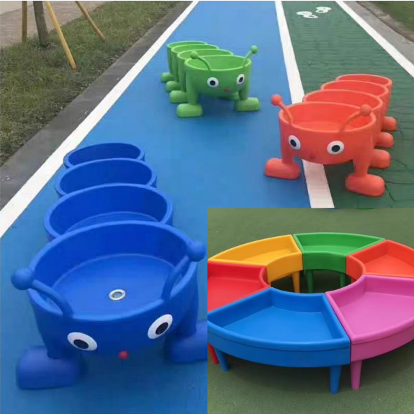 幼儿园塑料沙水桌圆型组合毛毛虫 080