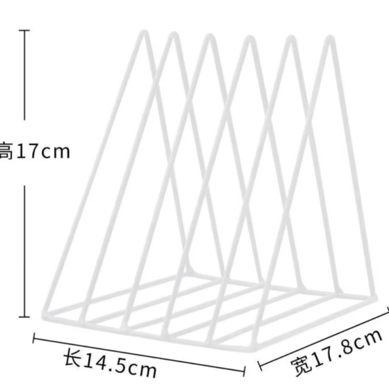 北欧风三角书立架铁艺  白色