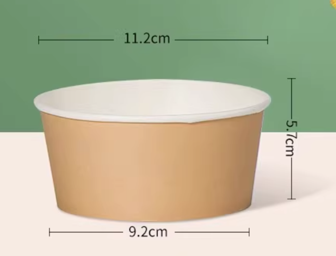 【特厚防漏】450ml牛皮色纸碗100只打包盒