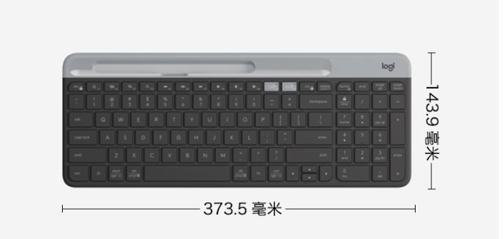 罗技 K580 蓝牙键盘 办公 便携超薄 笔记本 平板键鼠套装 星空灰（4.12）