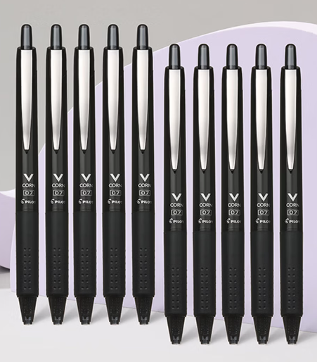 百乐威宝按动黑武士走珠中性笔 LVKN-15F-B 0.7mm黑色10支装
