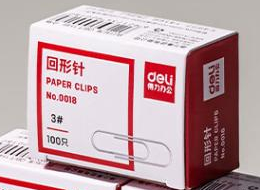 得力 回形针 0018 3# 29mm 100枚/盒 1/10/500 银色