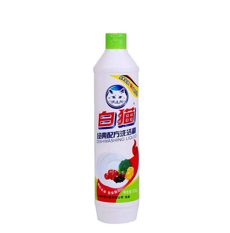 白猫 （1185074）白猫 500g 洗洁精 经典配方 白瓶装