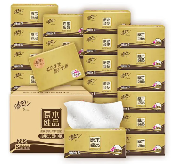 原木金装抽纸 BRA1SJ 4层 90抽 10包