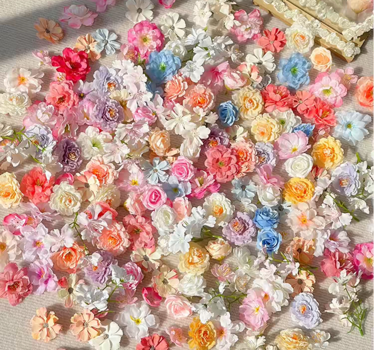 小花朵仿真花混搭diy花环发簪裙装饰品