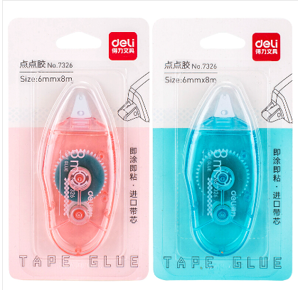 得力 点点胶 7326 84*19*37mm 带芯长：8m 带芯宽：6mm 混色