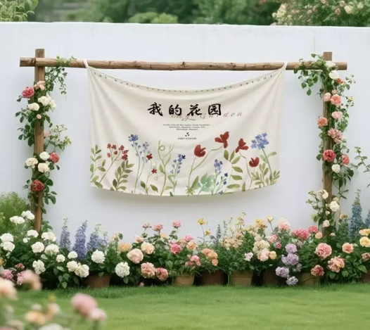 阳台花园挂布背景 宽200x高140