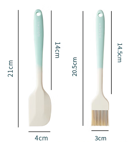 拜杰硅胶油刷刮刀2件套食品级烘培工具
