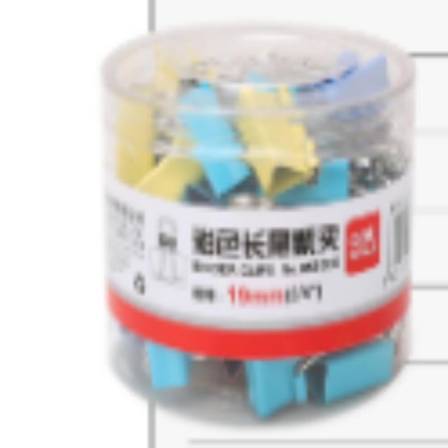 得力 彩色长尾票夹 8555ES 5# 19mm 40只/筒