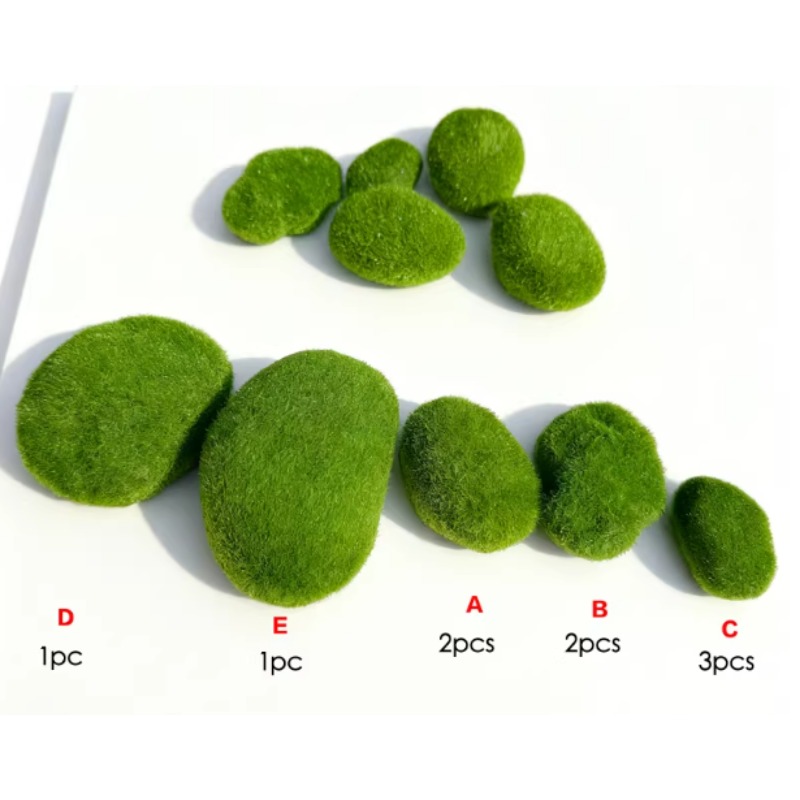 微景观青苔石草块模型 九件套