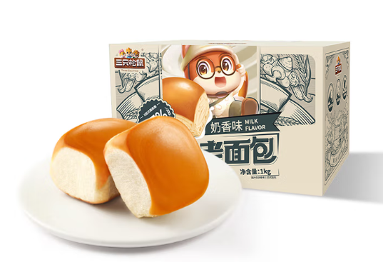 三只松鼠纯奶老面包