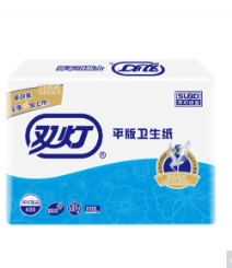 双灯平板卫生纸精品400方块纸厕20包